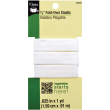 El   stico tejido plegable Dritz 9389W de 5/8 pulgadas por 1 yarda, color blanco