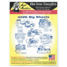 Big Wheels Tante Martha's Hot Iron Stickerei-Transfer