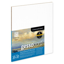 Ampersand Art Supply Gesso Painel de pintura em madeira: Museum Series Gessobord 10"""" x 10"""" 1/8"""" Perfil plano