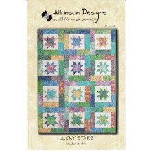 Patr   n ATK-129 de Atkinson Designs: edred   n Fat Quarter con estrellas de la suerte