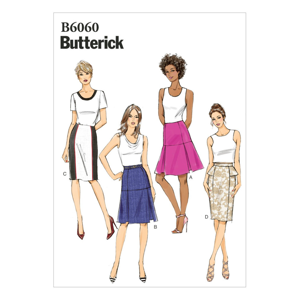 Patron de couture de jupe pour femme Butterick Patterns B6060, taille A5 (6-8-1)