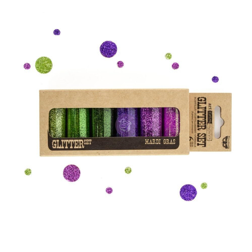 Prima Marketing Glitter Set, Mardi Gras, 6-Pack