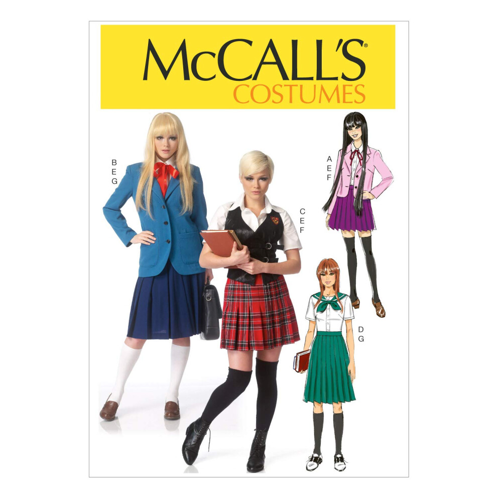 Patron McCall's M7141 A5 Blazers Gilet Chemisier Marin et Jupe Plissée