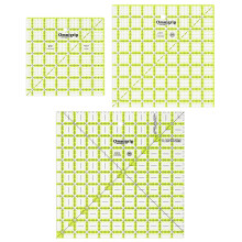 Dritz Omnigrip 6,5 Zoll 8,5 Zoll 10,5 Zoll Combo Pack Quilt-Lineal 6 x 6 Zoll, genht in transparentem Garn