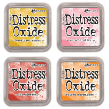 Ranger Tim Holtz Distress Oxide tintaprnk  megkvesedett borostyn, kopott rzsbl getett tgla s fuszerezett lekvr