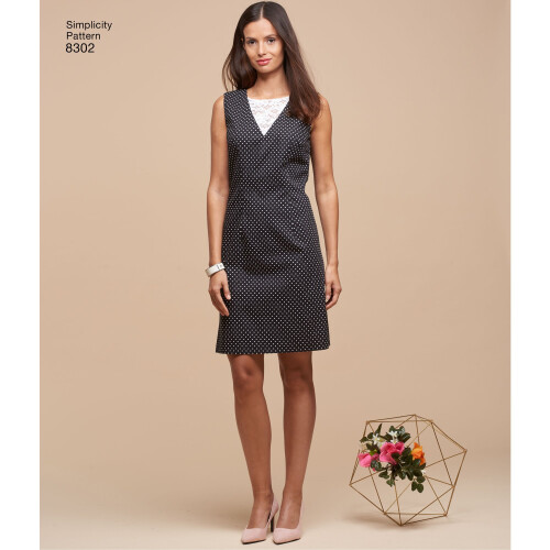 Simplicity US8302AA Womens Dress  Tunic  Pants  and Unlined Coat Sewing Patterns  Sizes 1018 2