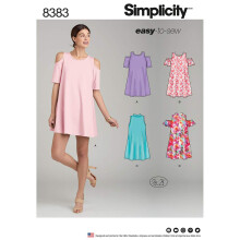 Simplicity US8383H5 Easy Vintage Womens Knit Trapeze Dress Sewing Patterns by in K Designs 68101214