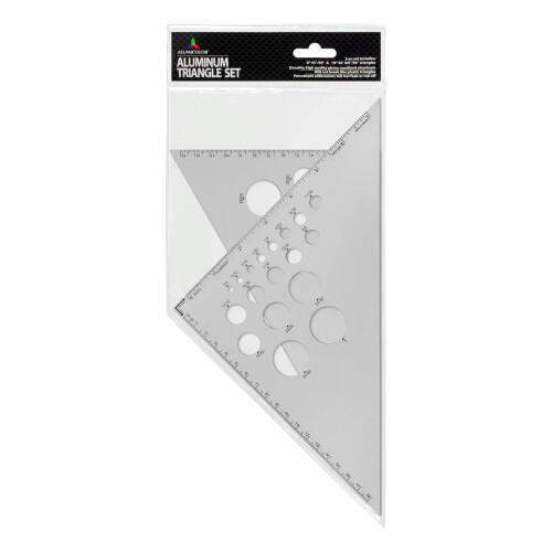 Tri   ngulo de desenho calibrado de alum   nio alumicolor 2 pe   as de 8 polegadas e 10 polegadas Conjunto 30/60 (10 polegadas) e 45/90 (8 polegadas)