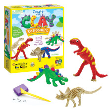 Kreativita pro deti Tvorte s hlinenmi dinosaury  postavte 3 figurky dinosauru z modelovac hmoty mal