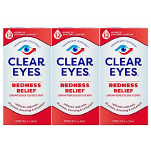 Clear Eyes Redness Relief Eye Drops, 0.5 fl oz, Pack of 3 - Soothes Redness & Irritation (B07H91XKV5)
