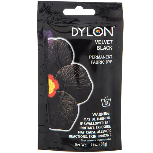 Dylon Dylon Pk Μόνιμο Χρώμα Υφασμάτων 1.75oz-Βελούδο Μαύρο, Σετ 12 Τεμαχίων 1