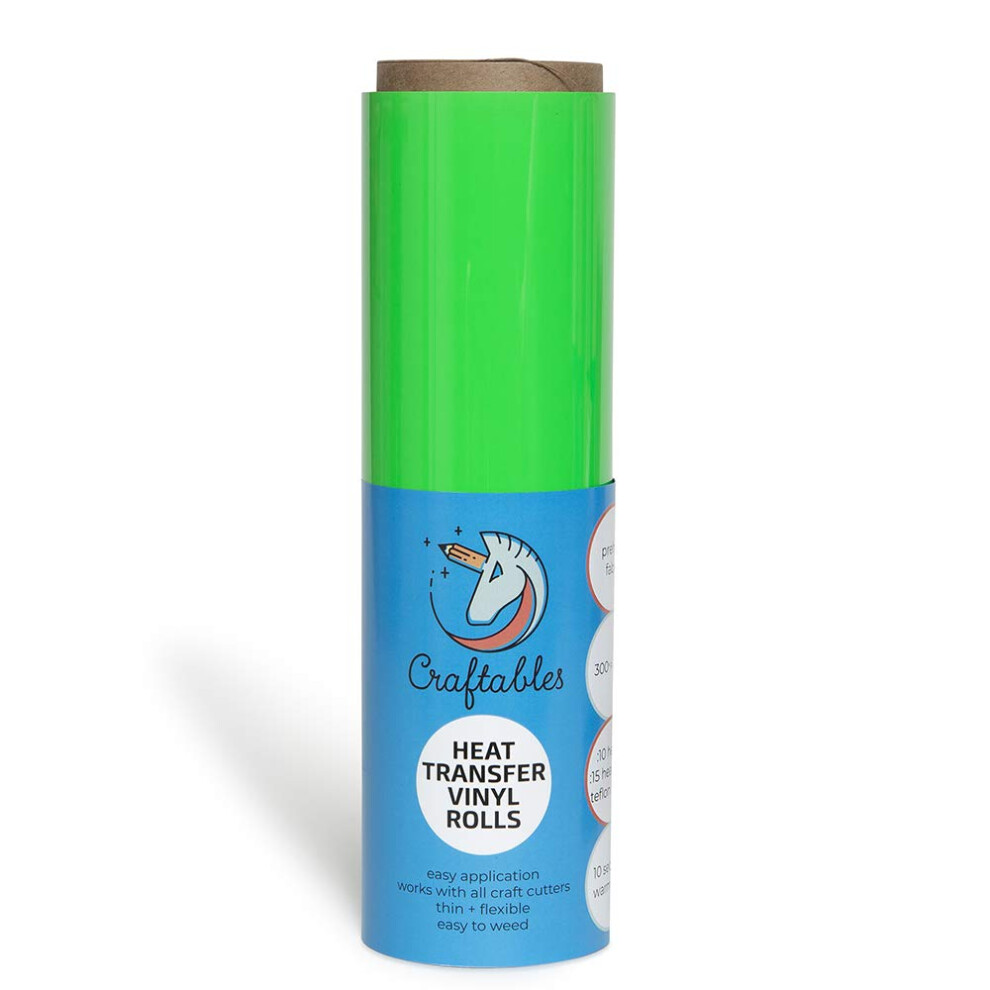 Creabili Green Craftables Bright Heat Transfer Vinyl Roll Htv 11 Ft. - Easy To