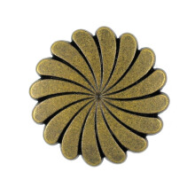Bezelry 10 buca?i butoane rotative cu tija metalica cu flori. 25 mm (1 inch) (alama antica)