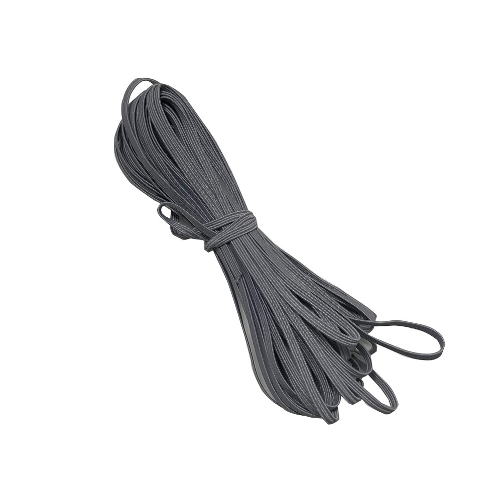 ÉLastique Fin Tressé 1/8" Pour Masques Faciaux, Bandeaux Ou éLastiques à Cheveux - 10 MèTres (Gris)-image