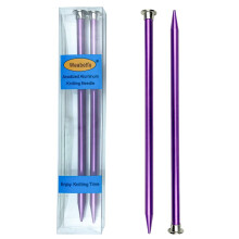 Ac de tricotat Weabetfu, aluminiu, metal, colorat, drept, cu un singur vrf, lungime de 10 inchi, pentru tricotat manual, bricolaj, dimensiune US
