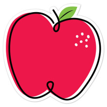 CTP Doodle Apfelrot, 15,2 cm, Ausschnitte, Lerndekoration, Akzente fr das Klassenzimmer (Creative Teaching Press 10589)