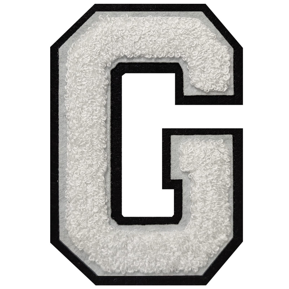 Lot De 2 Patchs Thermocollants En Chenille Blanche/Noire De 11,4 Cm-image