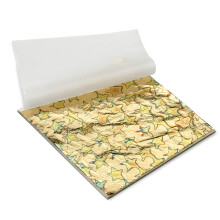 Sekonow Variegated Gold Leaf Sheets 50stcs Farverig imiteret guldfolieplader papirhæfte til kunsthåndværk Maleri Gilding Decoration 5.5 """" X 5.5