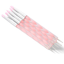 Dual-ended Carving Sculptur Pen Set Silicone Head Dotting Pen Manicure Nail Art Tool 5pcs