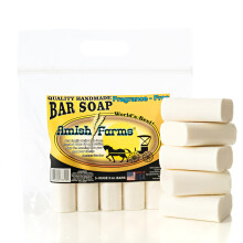 Amish Farms FragranceFree & DyeFree Natural Bar Soap for Sensitive Skin (Huge 5 Bars)  Made in USA, Unscented Moisturizing Bar Soap Soap (5Pack)