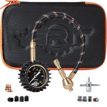 Grit Performance Pney Prenk Pressure Gauge (0-60 PSI) Heavy Duty with Custom Moard Case Chrome Caps & Valve Core Repair Tool Rapid Air Pressure P