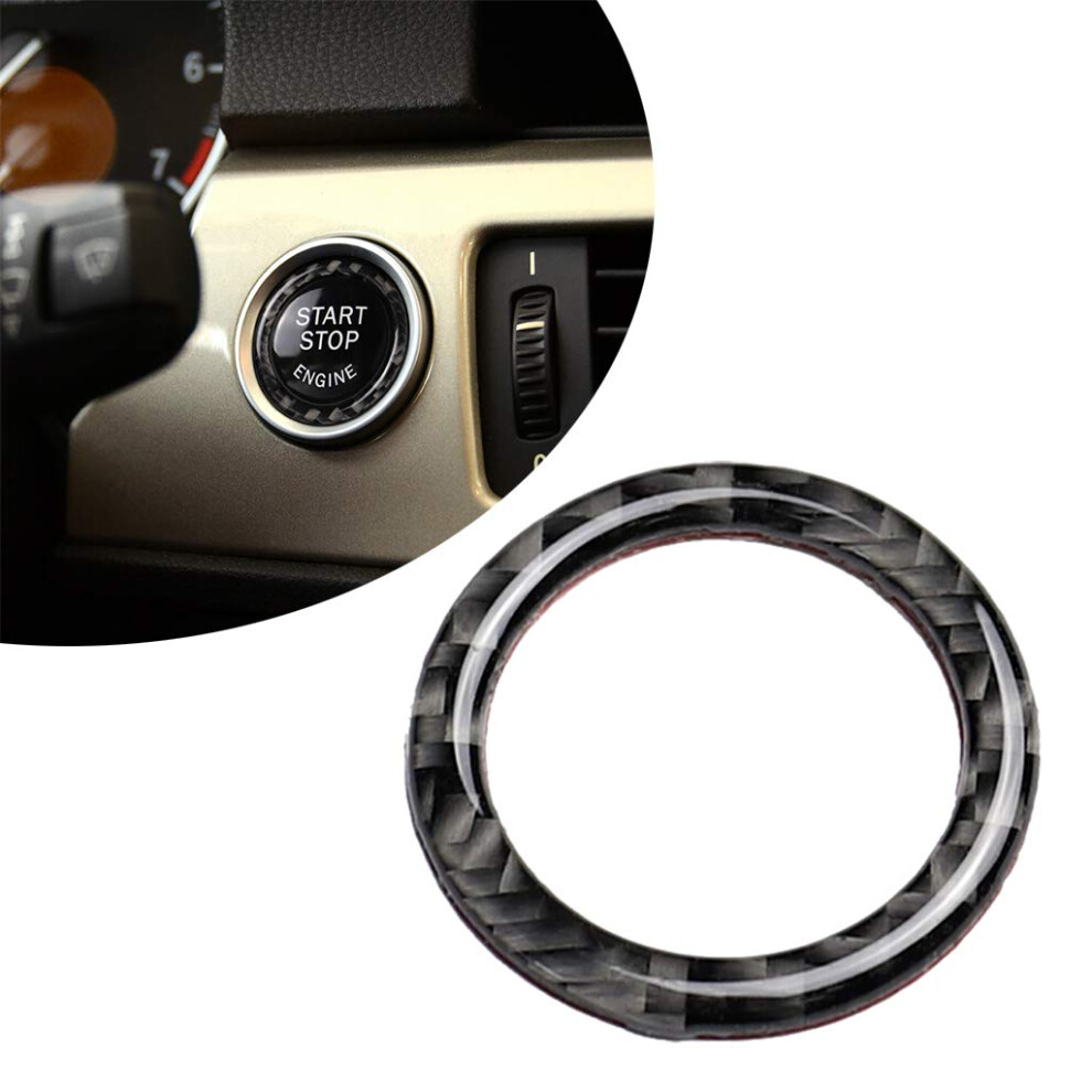 Autocollant En Fibre De Carbone Pour Bouton De D Marrage Et D'arr T Du Moteur De Voiture Bmw S Rie 3 E90, E92, E93 (Couleur Unie)-image