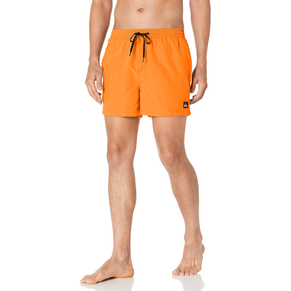 Quiksilver Men's Standard Everyday Volley 15 INCH Elastic Waist Boardshort Swim Trunk Orange pop M