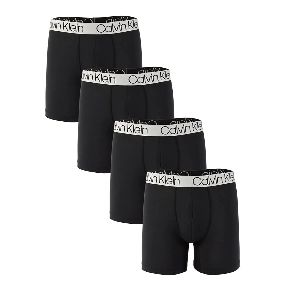 Calvin Klein Men`s Microfiber Boxer Briefs 4 Pack (Black(NP2431-001)/Silver X-Large x-l)