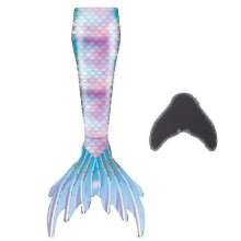 (Light Blue, 110cm) Kids Mermaid Tails Compatible With Swimming