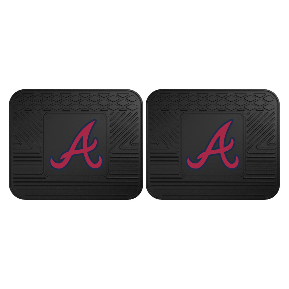 Fanmats 12326 Mlb Atlanta Braves Back Row Utility Car Mats - 2 Piece Set 14In. X 17In. All Weather Protection Universal Fit Deep Resevoir Design Molde