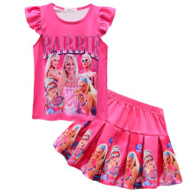 (130cm) 2023 Number Cm Printed Barbie Clothing Girl Skirt Two-piece Children's Skirt Suit 86048