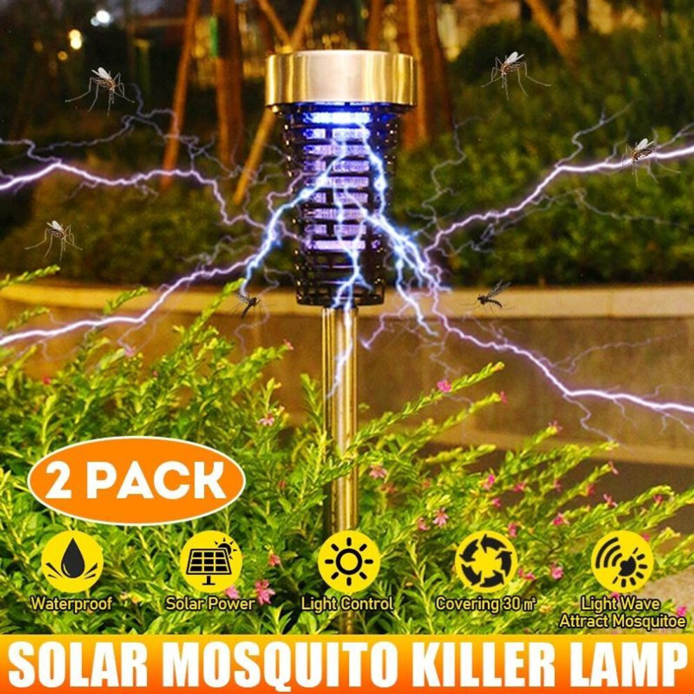 Solar Light With Mosquito Killer Lamp 2 Pack Garden Lawn Light Solar Powered Led Light Garden Pest Bug Insect Repellents