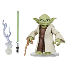 STAR WARS Galaxy of Adventures Yoda Toy 5-inch Scale Action Figure with Fun Lightsaber Accessory Feature Toys for Kids Ages 4 and Up