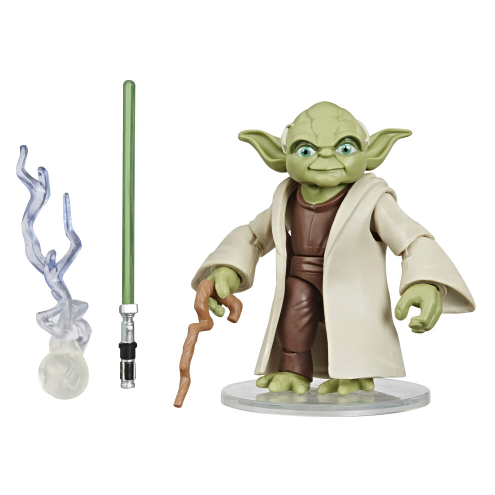 Star Wars Galaxy Of Adventures Yoda Toy 5-Inch Scale Action Figure With Fun Lightsaber Accessory Feature Toys For Kids Ages 4 And Up