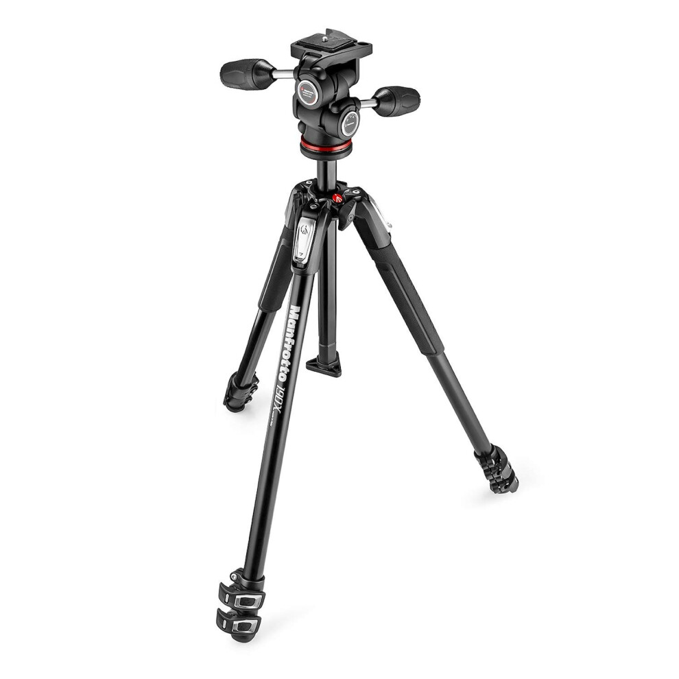 Manfrotto 190X Aluminum 3 Section Tripod with 804 MK II 3-Way Quick Re