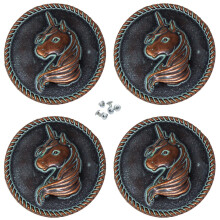 CHALLENGER Set of 4 Screw Back Conchos Western Saddle Co623