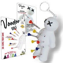 Voodoo Golf Ball Tee Holder | Nyhed n?glering tilbeh?r til taske | Gaver til m?nd | Passer til 3 1/4 2 3/4 1 1/2 T-shirts (HVID)