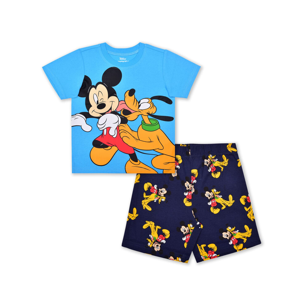 Disney Mickey Mouse and Friends Boys Short Sleeve T-Shirt and Shorts Set for Infant Toddler and Little Kids