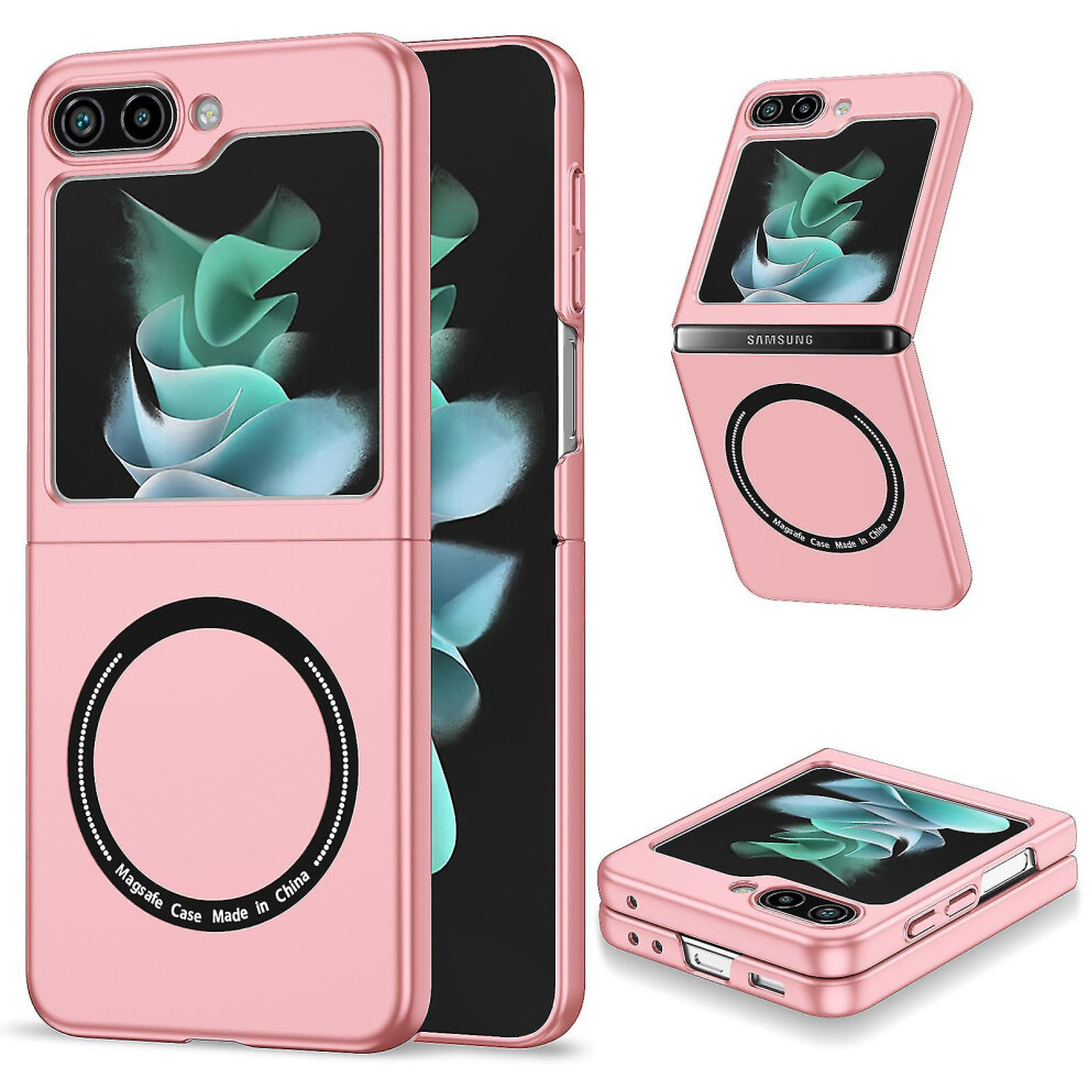 (Pink) Magnetic Case For Samsung Galaxy Z Flip 5, Hard Pc Case Galaxy Z Flip 5 Compatible With Magsafe, Anti-Drop Shockproof Cover Z Flip 5 Pink 8792504505601