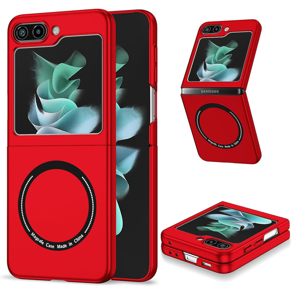 (Red) Magnetic Case For Samsung Galaxy Z Flip 5, Hard Pc Case Galaxy Z Flip 5 Compatible With Magsafe, Anti-Drop Shockproof Cover Z Flip 5 Red 8792504505618