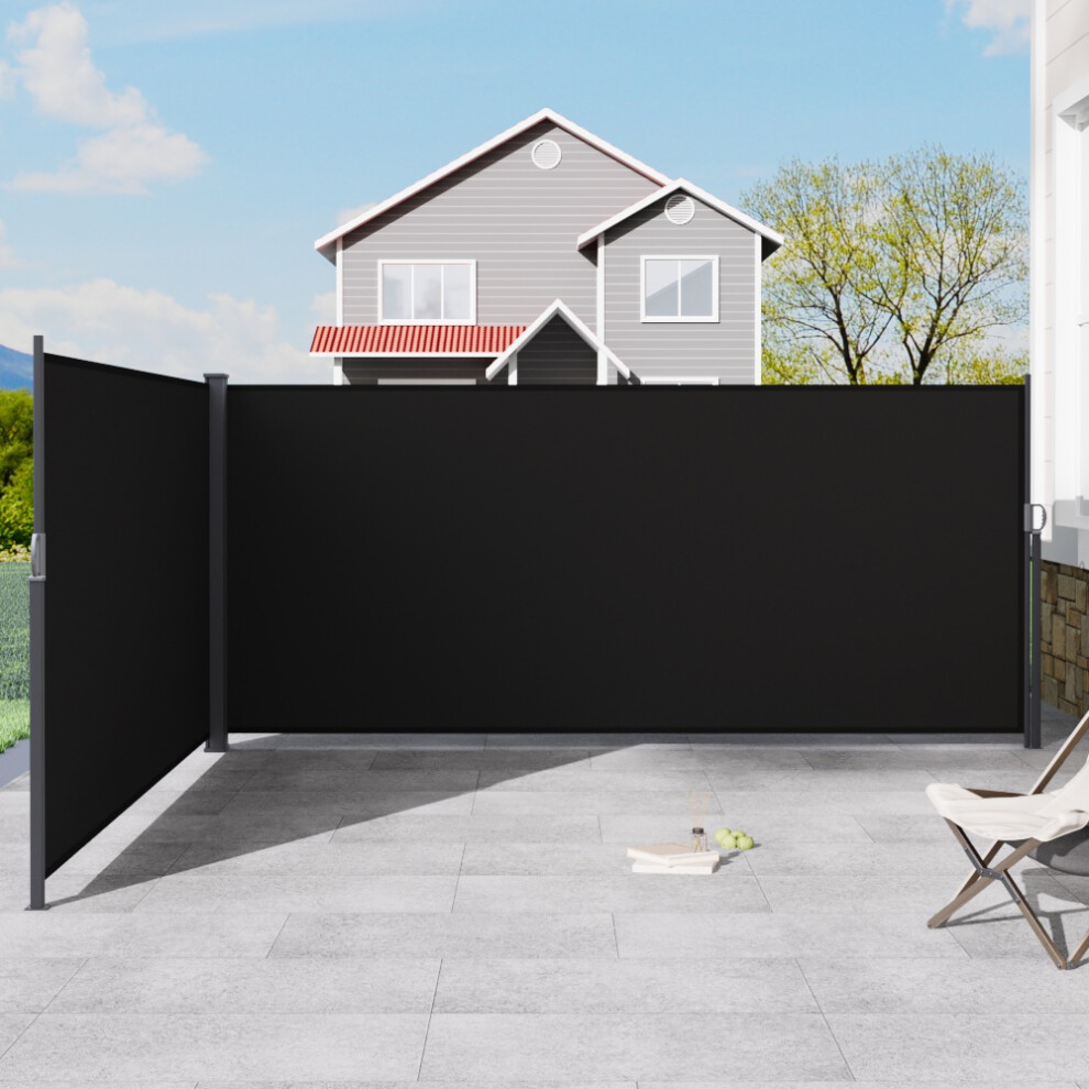 8m L x 1.8m W Outdoor Retractable Privacy Sunshade Double Side Awning