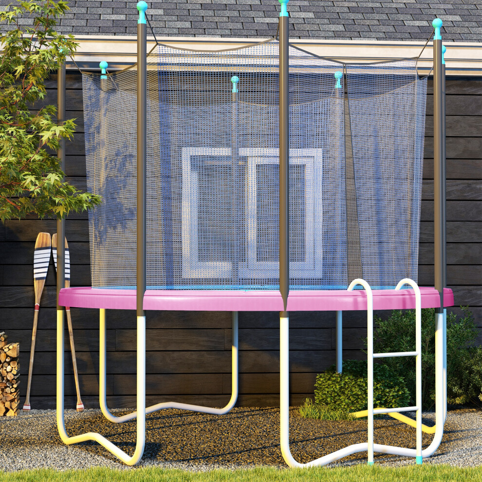 SPORTNOW 12FT Trampoline Pad Spring Cover, Waterproof, Pink