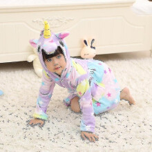 (Rainbow Star, 3-4 Years) Kids Girls Unicorn Hooded Bathrobe Towelling Bath Robe Dressing Gown Pajamas Flannel Loungewear Robe