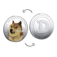 (Silver) Doge Coin Creative Collectible Uv Printed Golden Color Commemorative Dogecoin For Collection Jikaix