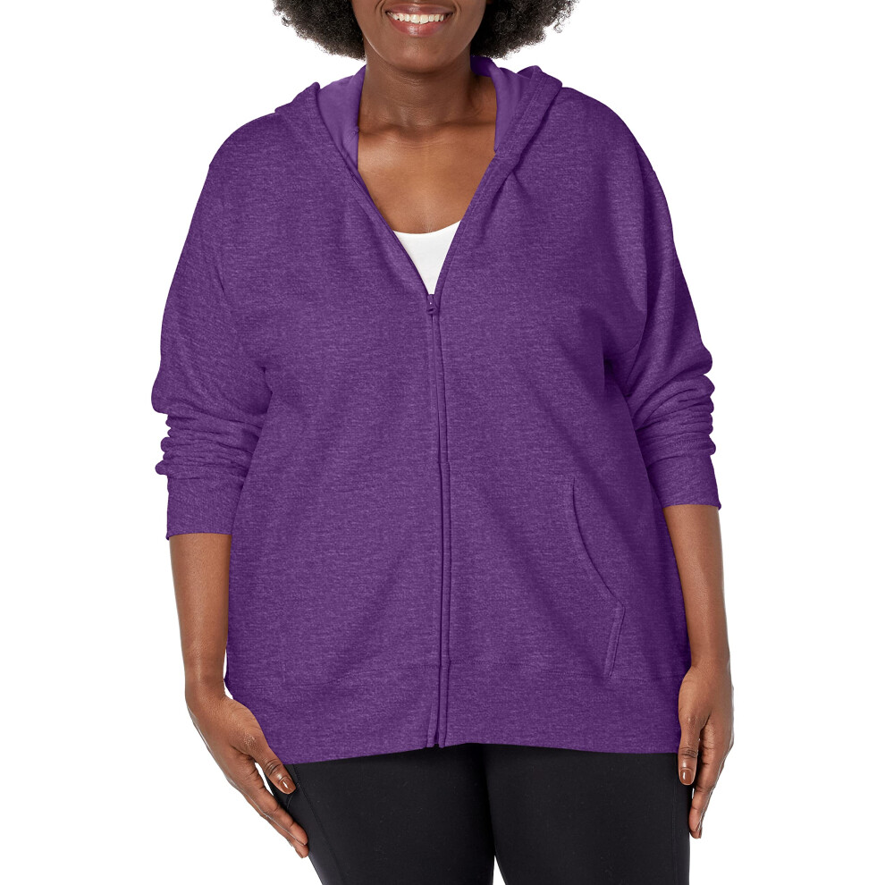 JUST MY SIZE womens Comfortsoft Ecosmart Fleece Full-zip Women's athletic hoodies  Violet Splendor Heather  3X US