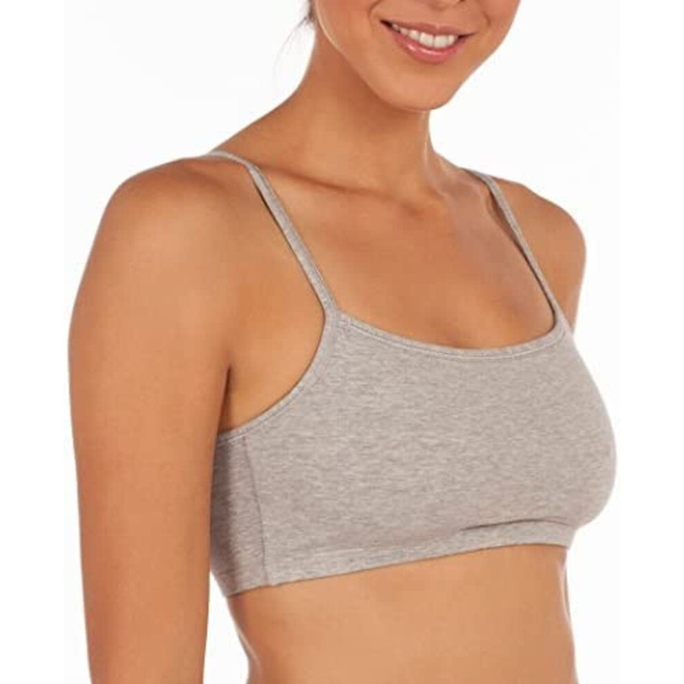 Soutien-gorge de sport à bretelles spaghetti Fruit of the Loom pour femme, blanc/gris chiné/noir - Lot de 6