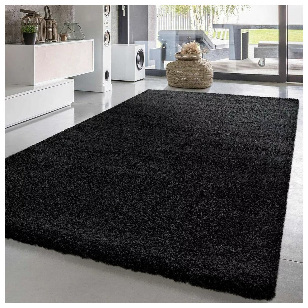 Shaggy Rugs Ltd ( 160X230cm) Extra Large Thick Pile Shaggy Rugs Living Room Rug Black