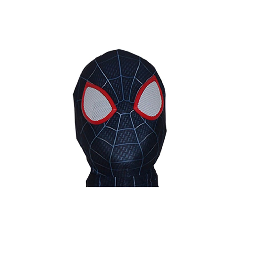 (HeadCover, Adult) Spiderverse Into The Kids Adult Costume Miles Morales Suit Cosplay