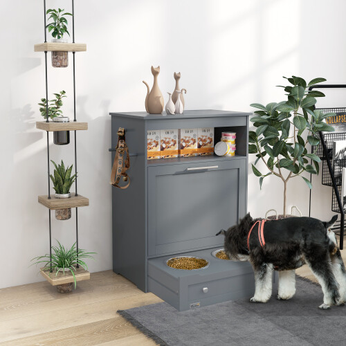 PawHut Pet Feeder Station, Dog Cat Food Storage Feeding Station, Food Cabinet on OnBuy