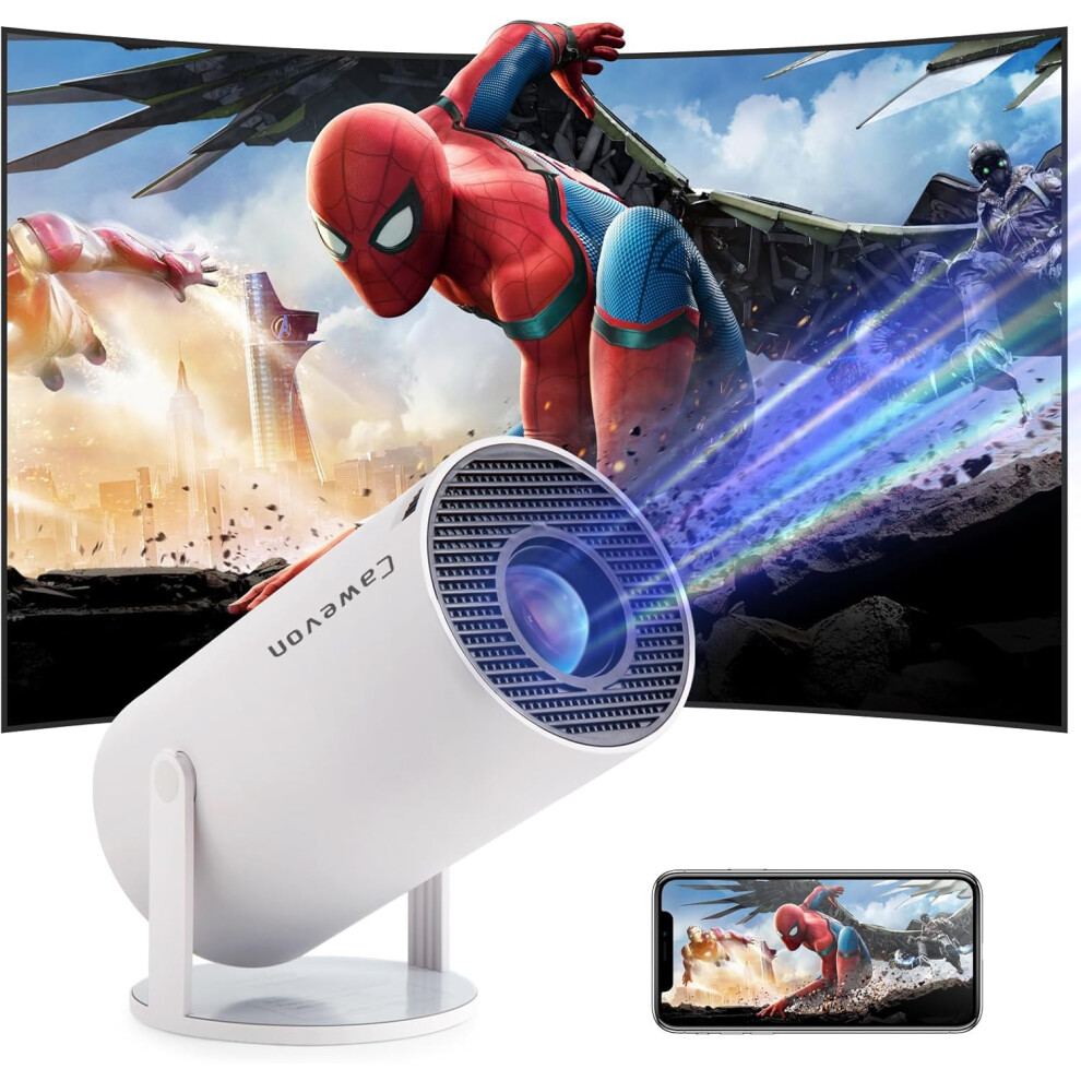 (White) Mini Projector,Hy300 Pro 4K Projector,Automatic Keystone Correction Portable Projector.smart Projector With Android 11,Wifi 6 White 4069995504142